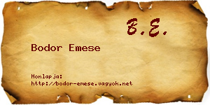 Bodor Emese névjegykártya
